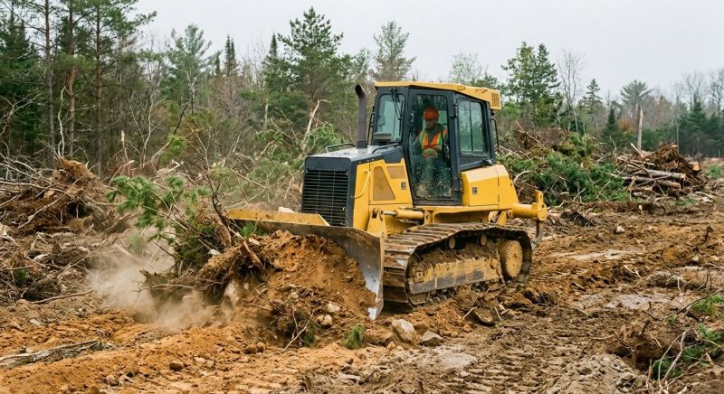 Bulldozer Clearing in Gwinnett County, GA